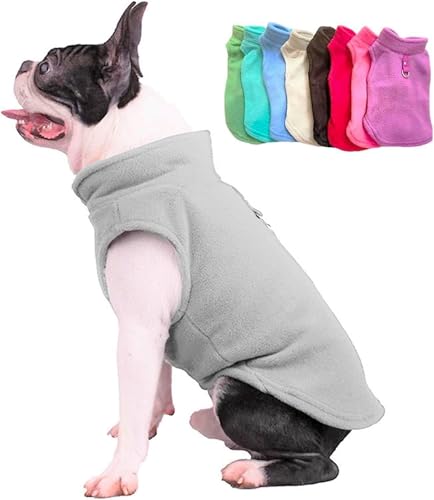 JACKO & CO - Fleece Vest Dog Sweater with Leash Ring - Soft, Warm & Lightweight Pullover Coat for Small & Medium Dogs, Puppies & Cats - Cozy Fall/Winter/Spring Pet Jacket (Grey, X-Small 2-4lbs) - color: Grey, size: XS (2-4lbs)