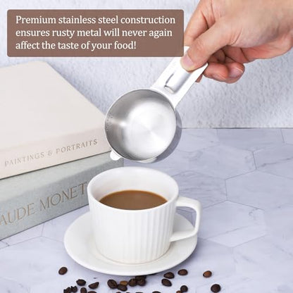 1/2 Cup Single Measuring Cup, Stainless Steel Measure Cups, Engraved Marking Single Measuring Scoop, Metal Measure Cups for Kitchen (120 ml | 4 oz | 120 cc)