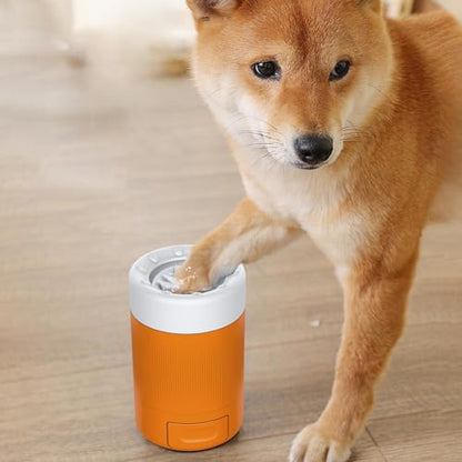 Dog Paw Cleaner Cup – 9cm ABS PBT, Washer Station, Foot | Perfectly Great for Grooming Routine, Puppy Training Cleanup, Quick Rinse Use - color: Orange