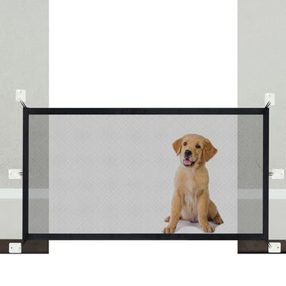 NWK Magic Dog Gate for Stairs Pet Gate for The House Providing a Safe Enclosure for Pets to Play and Rest, 6 Hooks Design (30'' X 70'') - size: 70'' X 30''