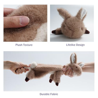 Fuzzwoof No-Stuffing Bunny Squeaky Dog Toy, Cute Plush Puppy Teething Toy to Keep Them Busy, Rabbit Interactive Tug of War & Dental Chew for Small Medium Large Dogs - style: Bunny