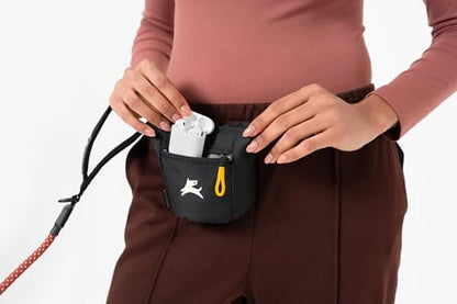 OllyDog, Goodie Treat Bag, Dog Treat Training Pouch | Magnetic Closure | 3 Ways to Wear | Hands-Free Waist Belt | Water-Resistant Recycled Vegan Fabric (Raven S'25) - color: Raven S'25