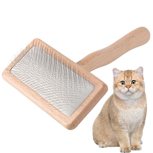 Premium Pet Grooming Accessory - Extra Long Pin Flat Slicker Brush, Comfortable Handle for Tangle-Free Brushing | Effective Detanglerr for Dogs, Cats, Rabbits, Long Short Hair, Maintenance, Home