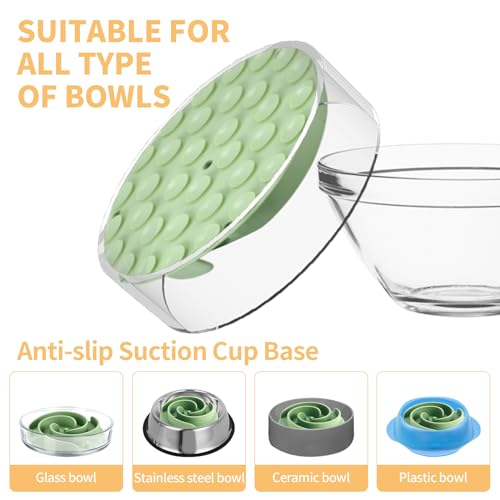 Slow Feeder Dog Bowls Insert, Bestalk Soft Silicone Slow Eating Feeder Insert with Suction Cups for Small, Medium and Large Dogs, Fit into Basic and Elevated Dog Bowls, Green - color: Green, size: M