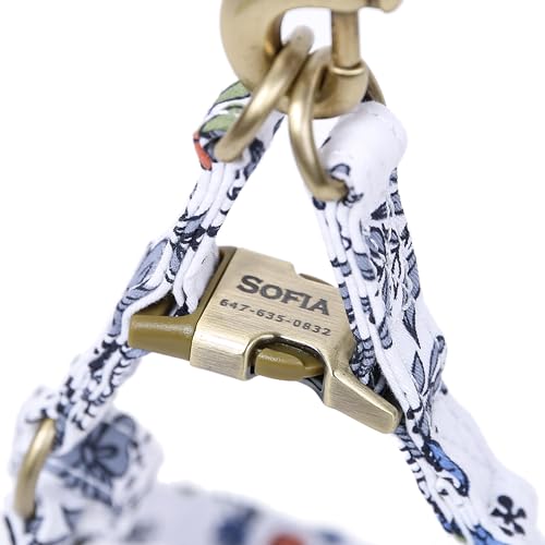 Angie and Allie Organic Cotton Personalized Step in Dog Harness,Custom Dog Halter Vests,Adjustable No Pull Canine Halter Harness for Small Medium Large Dogs - color: Spring Valley, size: XS