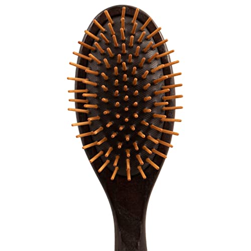 Chris Christensen 20 mm Oval Wood Pin Dog Brush, Real Wood Pins, 100% Static-Free, Redistributes Natural Oils into Coat, Reduces Painful Pulling, Large, Brown, Groom Like a Professional - size: Large