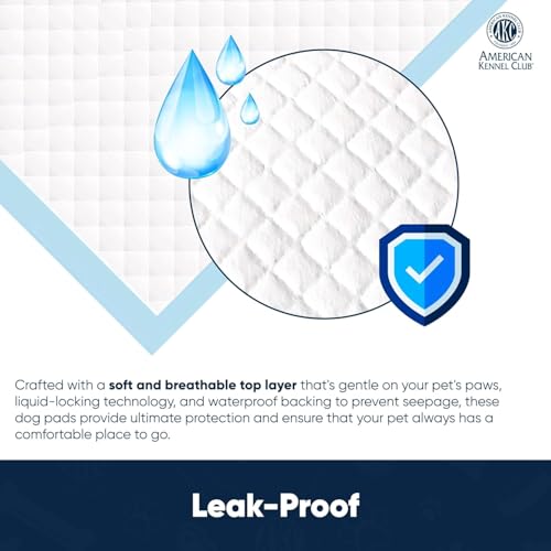 American Kennel Club Scented Puppy Training Pads with Ultra Absorbent Quick Dry Gel – 28 x 30 Pee Pads for Dogs - Fresh Scented - 50 Count, XL (Pack of 6) - size: 28 x 30 - 50 Count (Pack of 6)