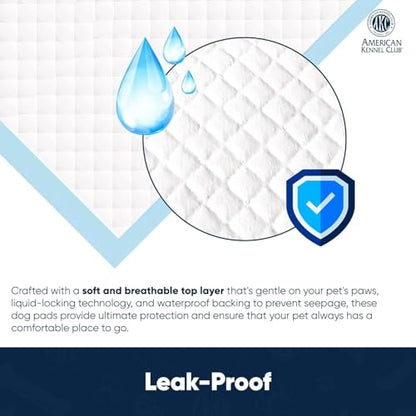 American Kennel Club Scented Puppy Training Pads with Ultra Absorbent Quick Dry Gel – 28 x 30 Pee Pads for Dogs - Fresh Scented - 50 Count, XL (Pack of 6) - size: 28 x 30 - 50 Count (Pack of 6)