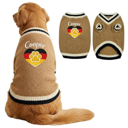 Custom Embroidered Flag Dog Sweater, Personalized Knit Pet Clothes, City with Name Graphic Pullover Apparel, Winter Warm Soft Puppy Cats, Gift for Pet Lovers Gift#4 - color: Gift#4