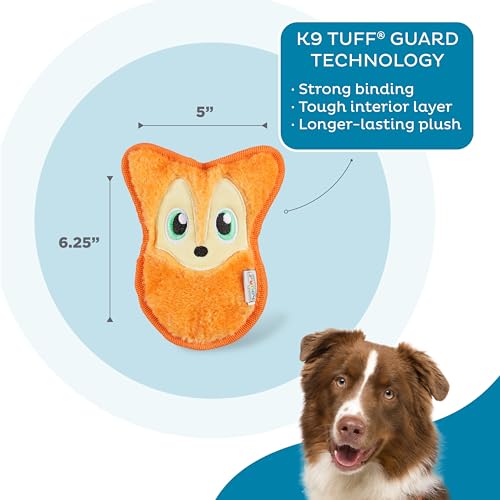 Outward Hound Durablez Minis – Squeaky Plush Dog Toy, No Stuffing for Less Mess, Interactive & Tough, Jumbo Squeaker, Puppies & Small Dogs, Fox, 6.3" - color: Fox, size: X-Small
