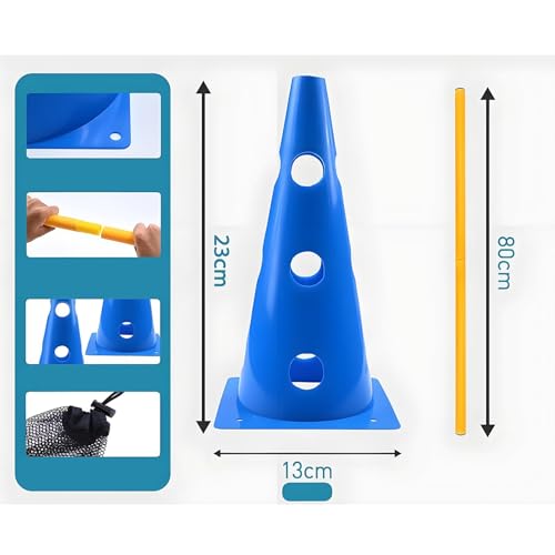 Dog Agility Hurdle Set, Obstacle Training Equipment, Football Agility Pole, Basketball Cones and Poles, Outdoor Sports