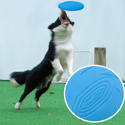 Nonslip Dog Flying Discs Chew Outdoor Toy Rubber Soft Training Exercise for Active Pet