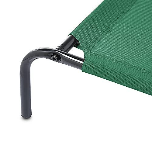 Amazon Basics Cooling Breathable Elevated Dog Bed with Metal Frame for Large Dogs, 51" x 31" x 8", Green, Easy to Assemble - color: Green, size: Large