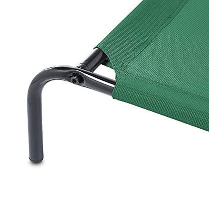 Amazon Basics Cooling Breathable Elevated Dog Bed with Metal Frame for Large Dogs, 51" x 31" x 8", Green, Easy to Assemble - color: Green, size: Large