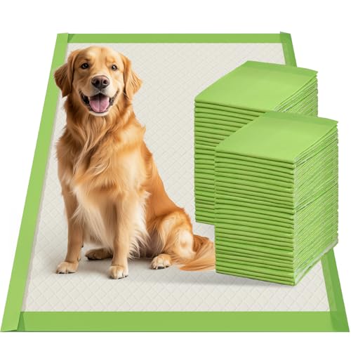 Gardner Pet Dog Pee Pads Extra Large 29"x47", XL Thicker ECO Green Disposable Puppy Training Pads Super Absorbent Full Edge-Wrapping Pad for Dogs, Puppies, Cats, Rabbits (50 Count) - size: 29"x47"-50 Count