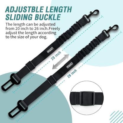 COOYOO Dog Seat Belt,Retractable Dog Car Harness Seat Belt for Car Adjustable Nylon Pet Safety Seat Belts Heavy Duty & Elastic Bungee Buffer - color: 03-Teal