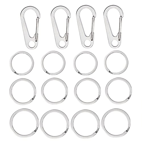 Dog Tag Clips 304 Stainless Steel Pet ID Tag Holder for Dog Cat Collars and Harnesses(8pcs), Silver 04