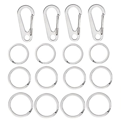 Dog Tag Clips 304 Stainless Steel Pet ID Tag Holder for Dog Cat Collars and Harnesses(8pcs), Silver 04