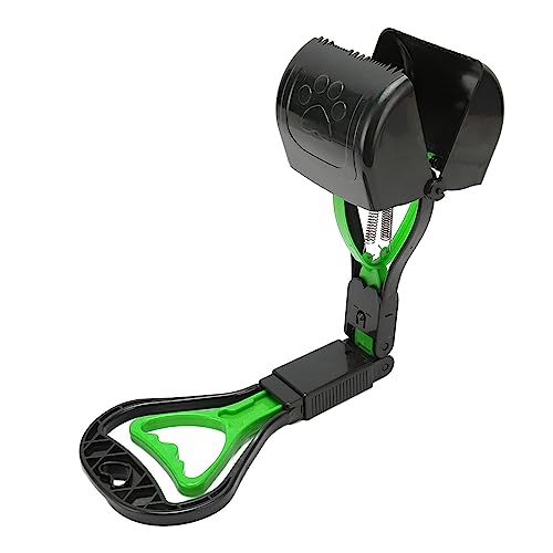 Pet Pooper Scooper Multipurpose Long Handle High Strength Folding Portable Dog Poop Scooper for Outdoor (Green)