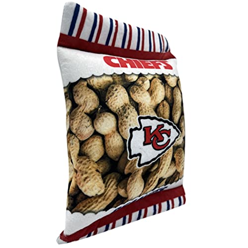 Pets First NFL Kansas City Chiefs Crinkle FINE Plush Dog & CAT Squeak Toy - Cutest Stadium Peanuts Snack Plush Toy for Dogs & Cats with Inner Squeaker & Beautiful Baseball Team Name/Logo Small - color: Kansas City Chiefs, style: STADIUM PEANUTS SNACK