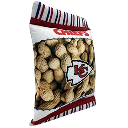 Pets First NFL Kansas City Chiefs Crinkle FINE Plush Dog & CAT Squeak Toy - Cutest Stadium Peanuts Snack Plush Toy for Dogs & Cats with Inner Squeaker & Beautiful Baseball Team Name/Logo Small - color: Kansas City Chiefs, style: STADIUM PEANUTS SNACK