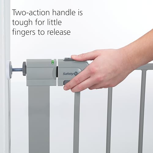 Safety 1st Walk Through Baby Gate with Door, Adjustable Pressure Mount Lift, Dog Gates, Fits 29"-38" Wide, 1-Pack, Gray - color: Gray, size: 1-Pack