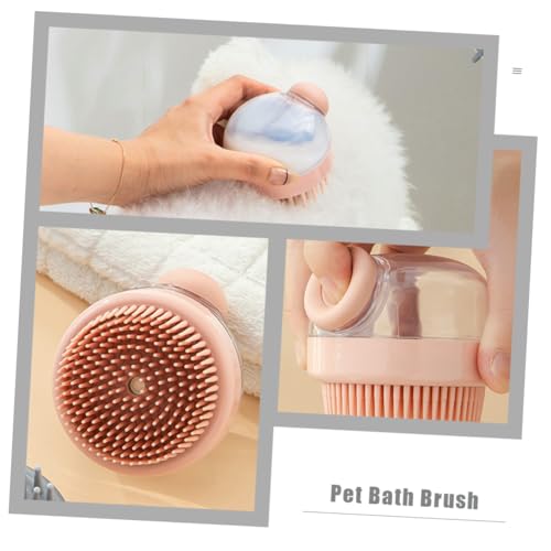 balacoo Pet Bath Brush Shampoo Dispenser Multi-functional Massage Tool for Dogs and Cats Ergonomic Silicone Scrubber for Easy Bathing and Grooming for Puppy and Kitten Care
