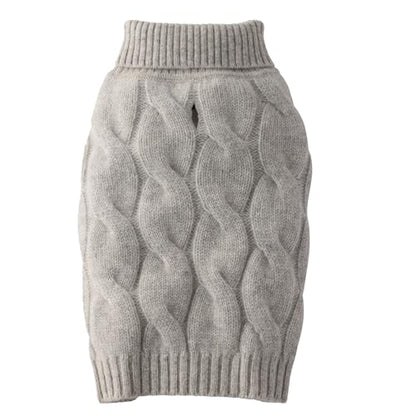 Clark – The Chunky 100% Cashmere Cable Sweater Vest Pet Pullover for Small, Medium and Large Dogs, Cashmere Mist, XX-Large - color: Cashmere Mist, size: XX-Large (70-110 lbs)