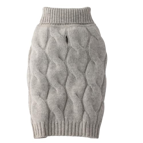 Clark – The Chunky 100% Cashmere Cable Sweater Vest Pet Pullover for Small, Medium and Large Dogs, Cashmere Mist, Medium - color: Cashmere Mist, size: Medium (20-45 lbs)