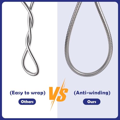 59" Brushed Nickel Shower Hose Replacement Handheld Kink Free Stainless Steel Shower Head Wand Hose Extension Extra Long with Brass Insert and Nut, Durable & Flexible for Pet Bathing Cleaning - color: Brushed Nickel, size: 59 Inches