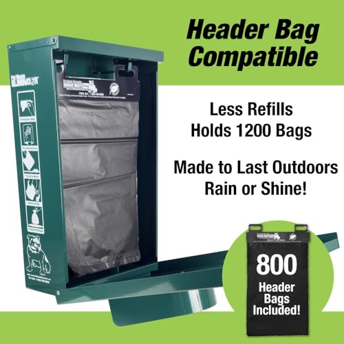 Dog Waste Station Dispenser Box - 800 FREE Dog Poop Bags- Made of Rustproof Aluminum - Pet Waste Bag Dispenser with Lock and Rainguard - For Commercial Use, Parks, Condos, HOA (Green) - color: A- Green