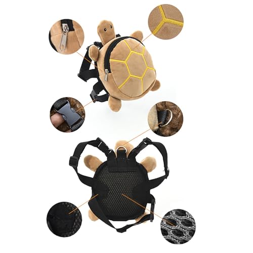 Dog Backpack Harness with Leash, Adjustable Dog Harness Backpack for Small Dogs, Cute Turtles Shape Bag Pet Carrier Backpacks for Hiking Training and Daily Walking - color: Grey