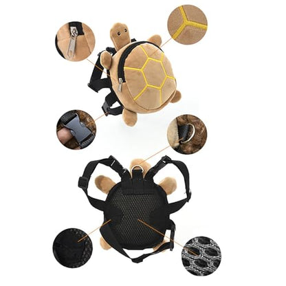 Dog Backpack Harness with Leash, Adjustable Dog Harness Backpack for Small Dogs, Cute Turtles Shape Bag Pet Carrier Backpacks for Hiking Training and Daily Walking - color: Grey