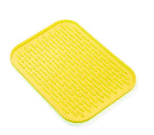 Kats'N Us Silicone Mat for Single Pet Bowl 8.5"x6" - Yellow Food Grade pad - color: Yellow
