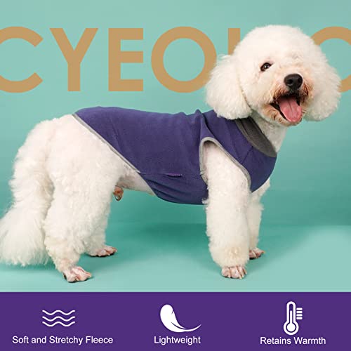 cyeollo 2 Pack Dog Sweater Stretchy Sweatshirt Soft Fleece with Reflective Stripe Pullover Jacket Pet Puppy Dog Clothes in Cold Weather Sweaters for Small Dogs, Navy & Grey S - color: 2# Navy & Grey, size: Small