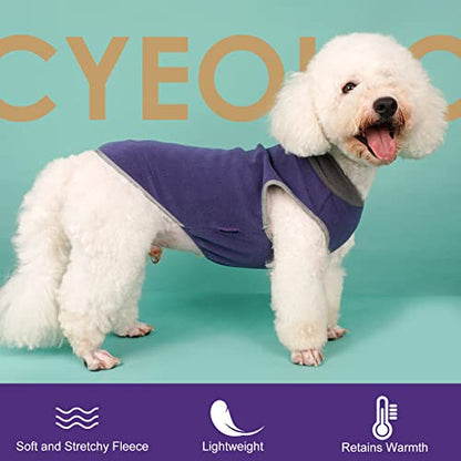 cyeollo 2 Pack Dog Sweater Stretchy Sweatshirt Soft Fleece with Reflective Stripe Pullover Jacket Pet Puppy Dog Clothes in Cold Weather Sweaters for Small Dogs, Navy & Grey S - color: 2# Navy & Grey, size: Small