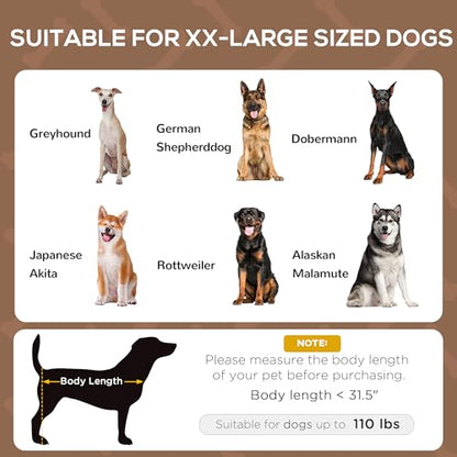 PawHut Elevated Portable Dog Cot Pet Bed with UV Protection Canopy Shade, 48 inch, Coffee - color: Coffee, size: 48 inch