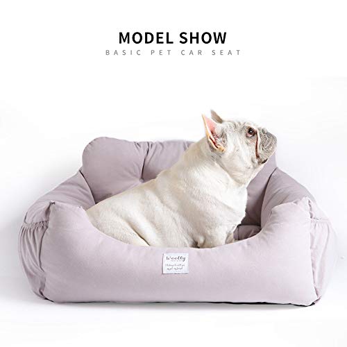 Aidou Dog Booster Seat for Small to Large Dogs & Cats, Pet Travel Safety Seat with Storage & Dual-use Car & Home Bed (Small Grey) - color: Small Grey