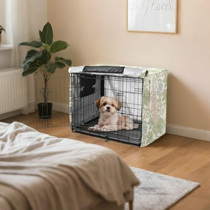 Pink Blue Floral William Morris Pattern Dog Crates Covers Puppy Kennel Cover Dog Crate Curtains - size: Small