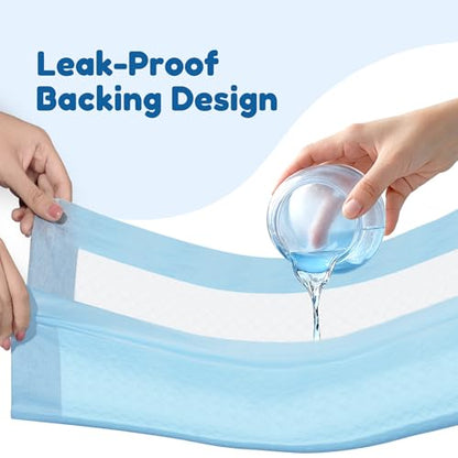 Super Absorbent Waterproof Dog and Puppy Pet Training Pad, Housebreaking Pet Pad, 50-Count Extra Middle-Size, 28’’X34’’, Blue