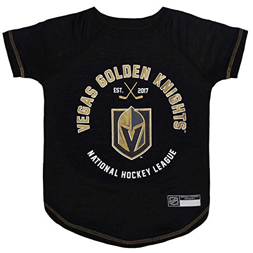 NHL Las Vegas Golden Knights Tee Shirt for Dogs & Cats, X-Small. - Are You A Hockey Fan? Let Your Pet Be An NHL Fan Too! - color: Las Vegas Golden Knights, size: X-Small