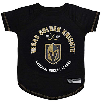 NHL Las Vegas Golden Knights Tee Shirt for Dogs & Cats, X-Small. - Are You A Hockey Fan? Let Your Pet Be An NHL Fan Too! - color: Las Vegas Golden Knights, size: X-Small