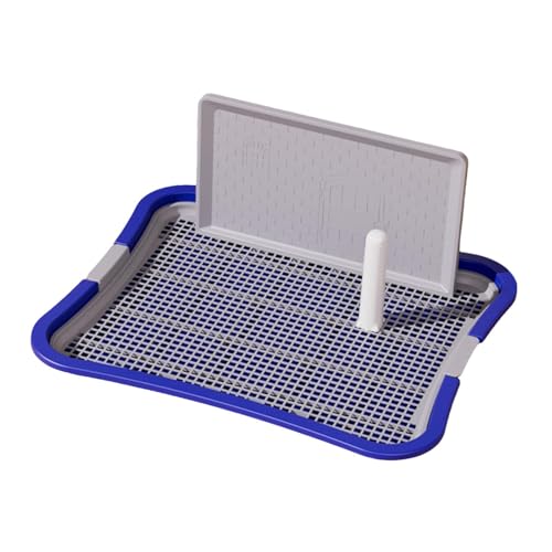 Dog Toilet Pet Puppy Training Potty with Protection Wall Mesh Puppy Waste Pan Dogs Potty Pad for Apartment Outdoor Kitten, Large Blue