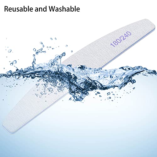 25 Pieces 180/240 Grit Nail Files for Natural Nails, Fingernail Files Double Sided Emery Boards for Nails - size: 25 Count(180/240 Grit)