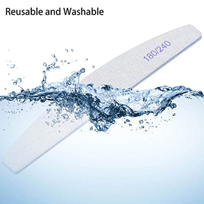 100 Pieces 180/240 Grit Nail Files for Natural Nails, Nail Buffers Double Sided Emery Boards - size: 100 Count(180/240 Grit)