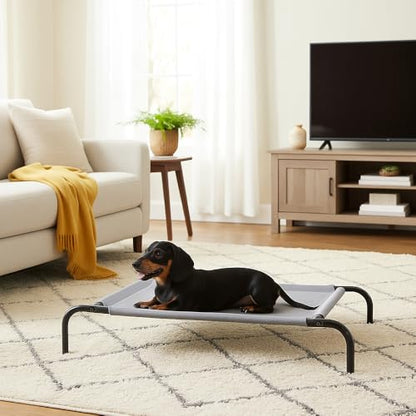 Amazon Basics Cooling Breathable Elevated Dog Bed with Metal Frame for Small Dogs, 36" x 22" x 7.5", Grey - color: Grey, size: Small