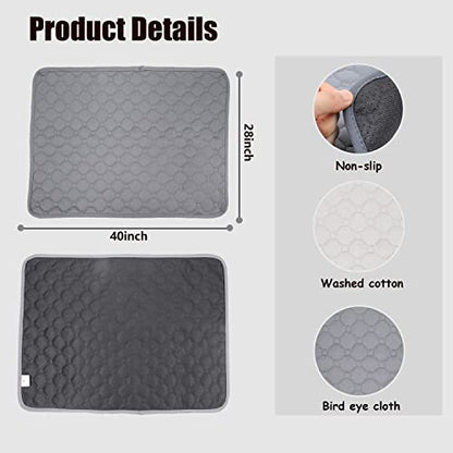Washable Reusable Dog Pee Pads 28”x 40”,Waterproof Non-Slip Potty Training Pads for Dogs and Cats Puppy,Fast Drying Travel Pet Pee Pads，Leak-Proof Cat Potty Pads - size: 28” x 40”