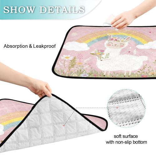 Qilmy Llama Pet Mat, Waterproof Reusable Dog Training Pad Anti-Slip Pet Creat Pad for Small Medium Large Dogs and Cats - size: Medium+Large