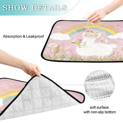 Qilmy Llama Pet Mat, Waterproof Reusable Dog Training Pad Anti-Slip Pet Creat Pad for Small Medium Large Dogs and Cats - size: Medium+Large