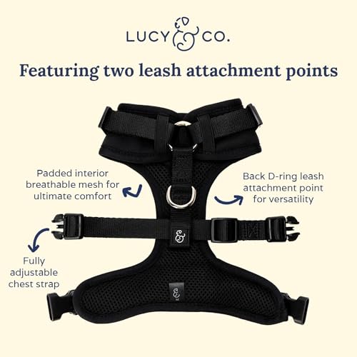 Lucy & Co. The Midnight No-Pull Dog Harness - Size X-Large - Vest to Stop Pulling & Walk Easy - Comfortable Leash Training Product w/Adjustable Chest & Neck Straps - color: The Midnight No-Pull Harness, size: X-Large